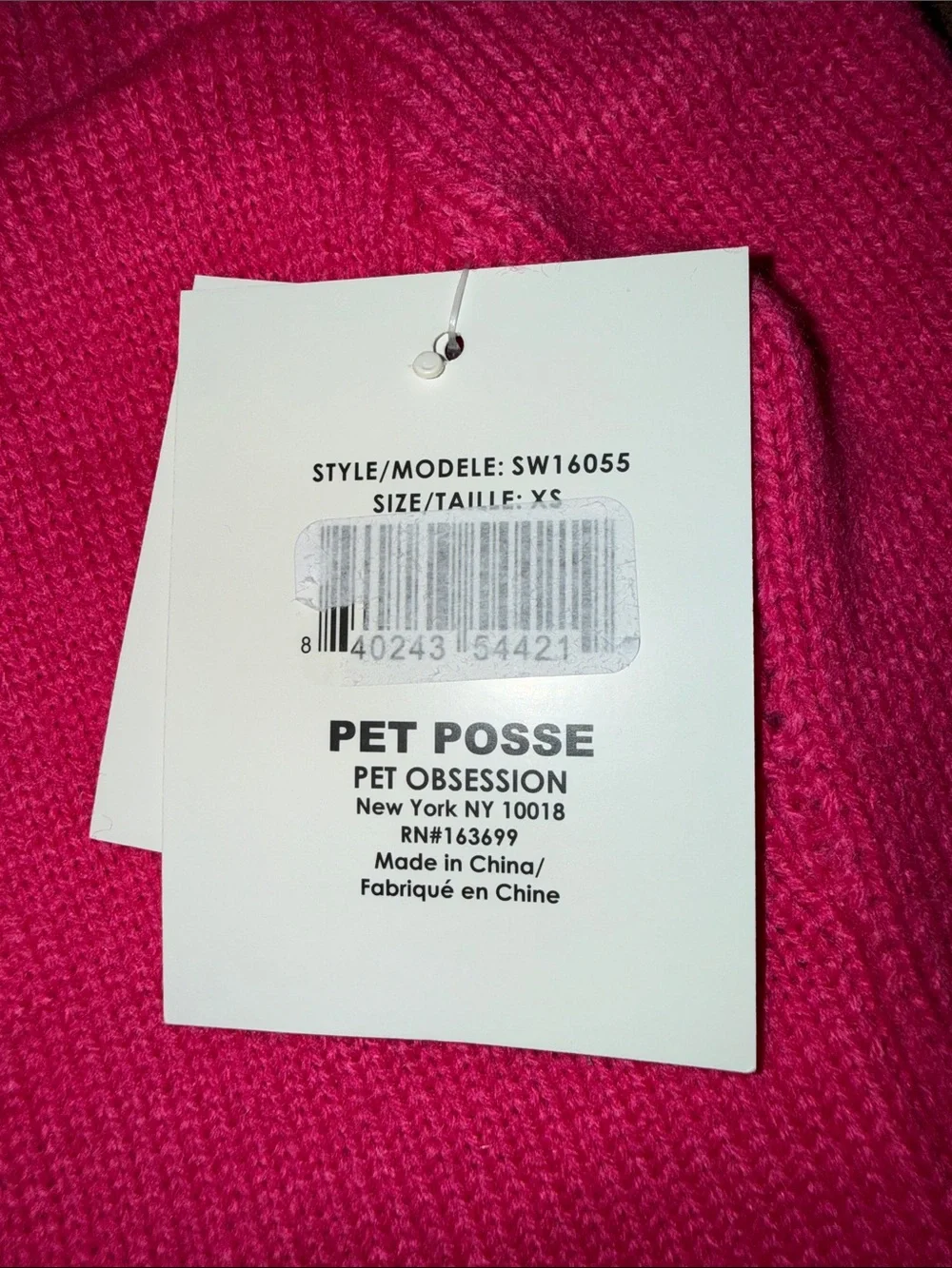 XS Pet Posse Dog Sweater with Heart